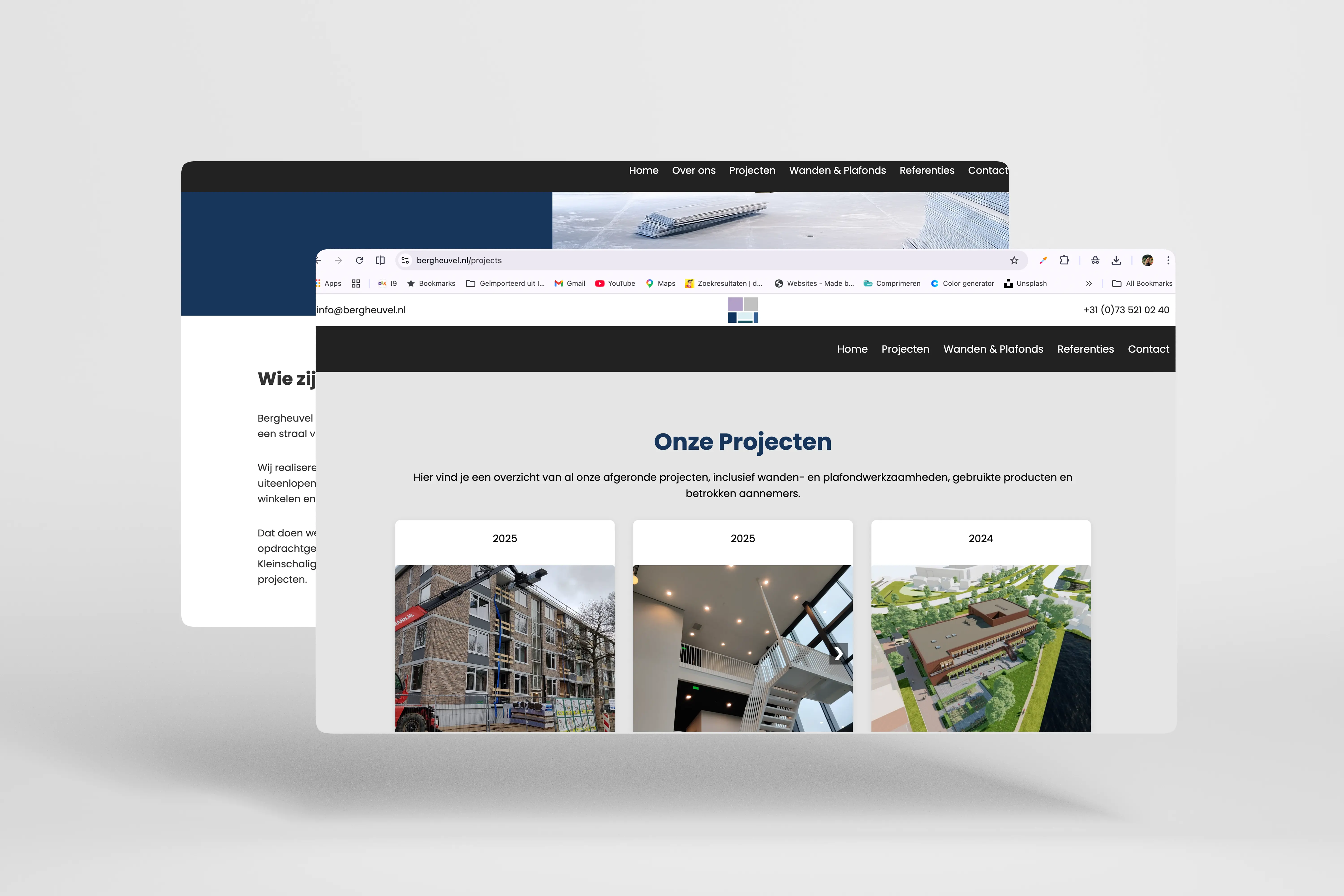 Bergheuvel Afbouw BV — website preview op desktop